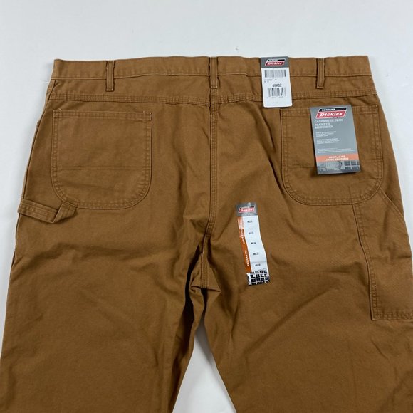 NEW Dickies Carpenter Jean Pants Men's 48 x 32 Work Utility Brown Cotton Canvas - Picture 4 of 11